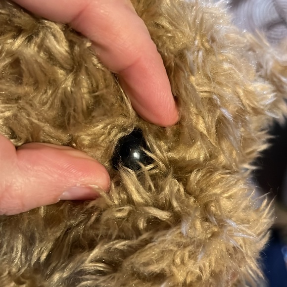 Vintage Build A Bear Curly Teddy Bear 14" Tan Faux Leather Paws Says I LOVE YOU - Picture 10 of 11